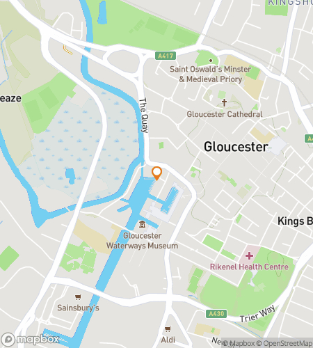 Mapa pěší prohlídky s pátrací hrou pro Gloucester Glee Galore Hunt