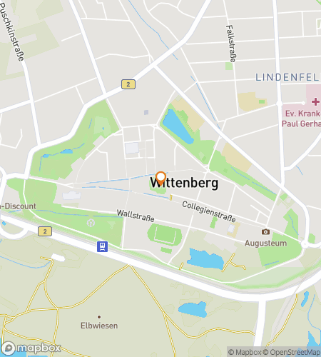 Map of scavenger hunt walking tour for Wittenberg Whimsy Wander