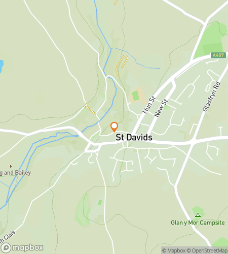 Map of scavenger hunt walking tour for Saints and Seekers: The St Davids Hunt