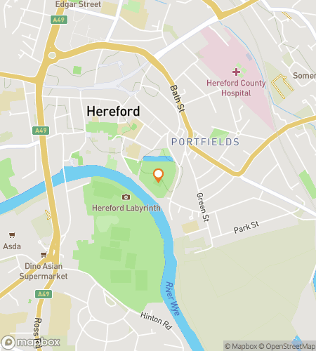 Map of scavenger hunt walking tour for Secrets of the Cathedral City: A Hereford Hunt