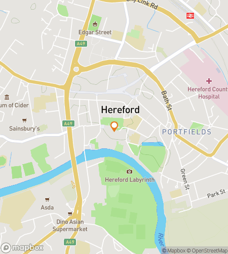 スカベンジャーハント・ウォーキングツアー「ワイ・アンド・ワンダー：ヘレフォード・スカベンジャーハント」の地図