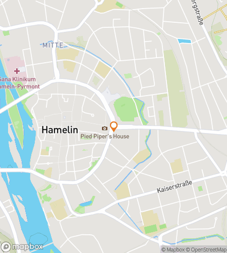 Map of scavenger hunt walking tour for Hamelin's Pied Piper’s Trail