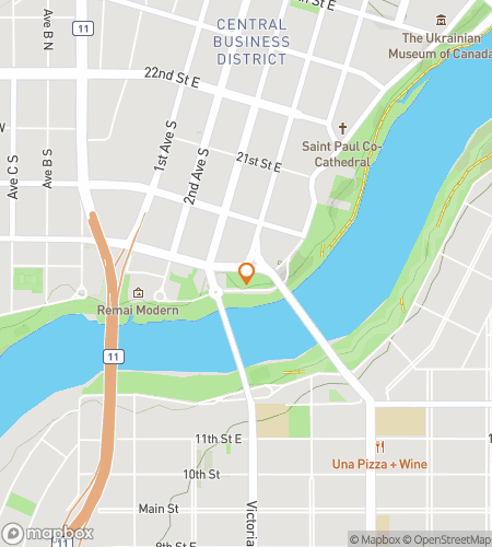 Map of scavenger hunt walking tour for Saskatoon Prairie Puzzles