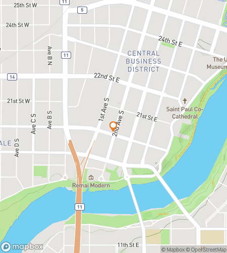 Map of scavenger hunt walking tour for Saskatoon Saskatchewan Bar Hunt