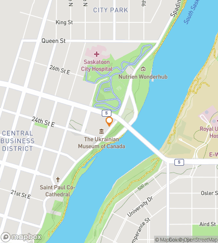 Map of scavenger hunt walking tour for Saskatoon Ghost Hunt Tour