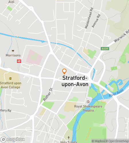 Map of scavenger hunt walking tour for Bardly Alive: Stratford’s Ghost Hunt
