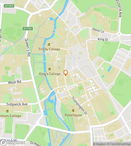 Map of scavenger hunt walking tour for Cambridge Culture and Classics