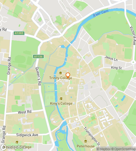 Map of scavenger hunt walking tour for Scholars, Punting Cambridge Audio Tour Adventure