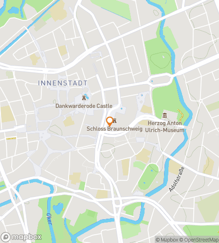 Kaart van de speurtocht wandeltocht voor Clue Brunswick Blue: A Royal Hunt Through History