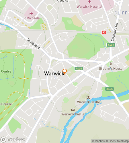 Peta tur jalan kaki perburuan harta karun untuk The Restless Dead of Warwick