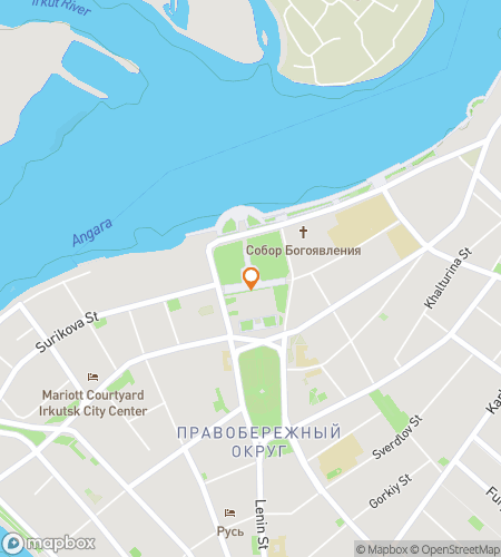 Map of scavenger hunt walking tour for Baikal and Seek: The Irkutsk Adventure Hunt