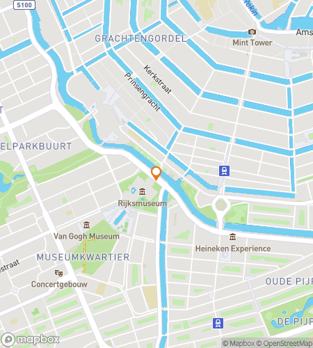 Map of scavenger hunt walking tour for Artistic Wonders and Historic Charms Amsterdam Audio Tour Adventure