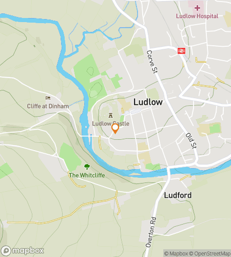 Map of scavenger hunt walking tour for Ludlow's Lively Loot Hunt