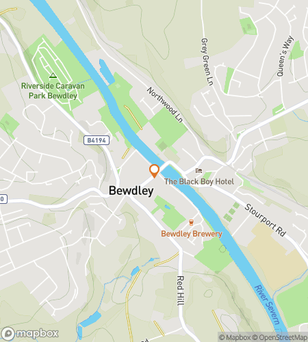 Map of scavenger hunt walking tour for Bridges & Benchmarks: The Bewdley Trail