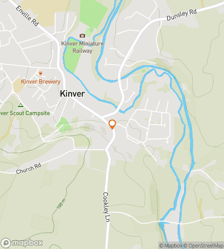 Mapa pěší prohlídky s honbou za pokladem pro Jeskyně, stopy a venkov: Honba v Kinveru