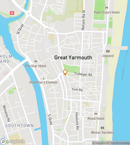 Térkép a kincskereső sétáló túrához a Yarmouth Yarns & Scavenger Spree-hez