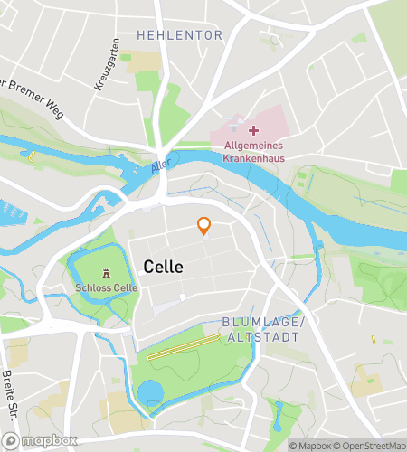 Mapa pěší prohlídky s honbou za pokladem pro oslavu objevu v Celle