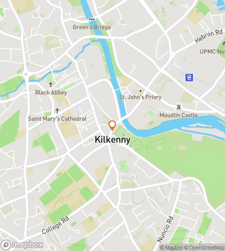 Scavenger hunt -kävelykierroksen kartta Witchfires and Whispers: A Kilkenny Spooky Huntiin