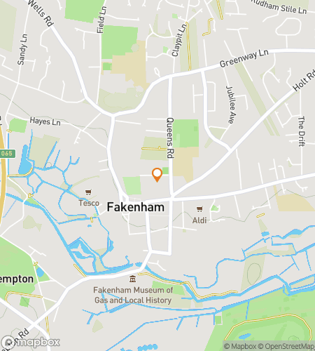 Map of scavenger hunt walking tour for Hidden Corners & Country Charms: The Fakenham Adventure