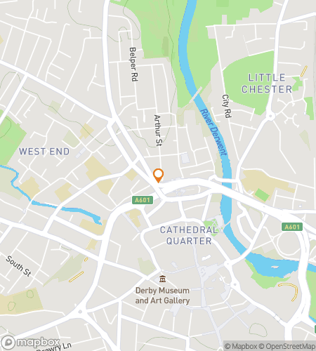 Map of scavenger hunt walking tour for Derby Scavenger Hunt