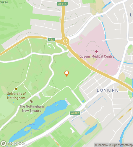 Map of scavenger hunt walking tour for Nottingham University: Brain, Brick & Clue Trail