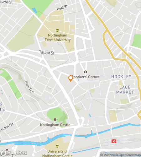 Map of scavenger hunt walking tour for The Shadows of Nottingham