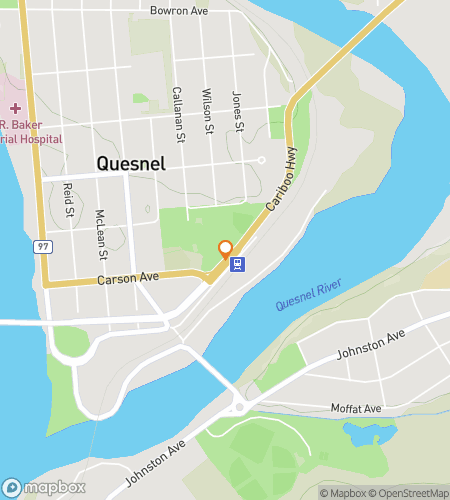 Map of scavenger hunt walking tour for Quesnel Questventure