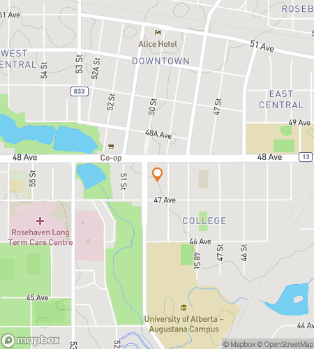 Map of scavenger hunt walking tour for You Cam, You Rose! The Prairie Camrose Hunt