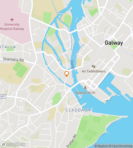 Map of scavenger hunt walking tour for Galway United Kingdom Bar Crawl