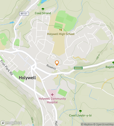 Karta över skattjaktens vandringstur för Holywell Heritage Discovery Hunt