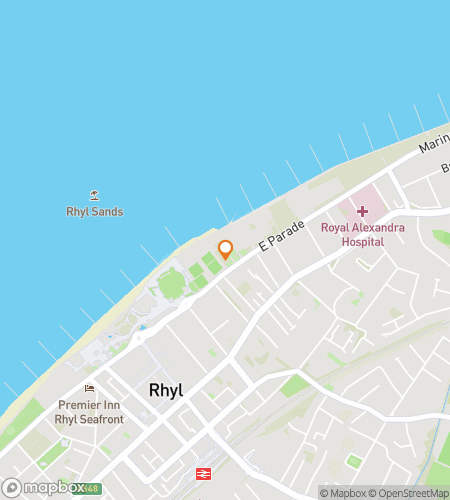 Map of scavenger hunt walking tour for Rhyl‘s Rip-Roaring Riddle Rally