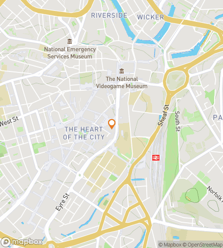 Map of scavenger hunt walking tour for Sheffield Ghost Hunt