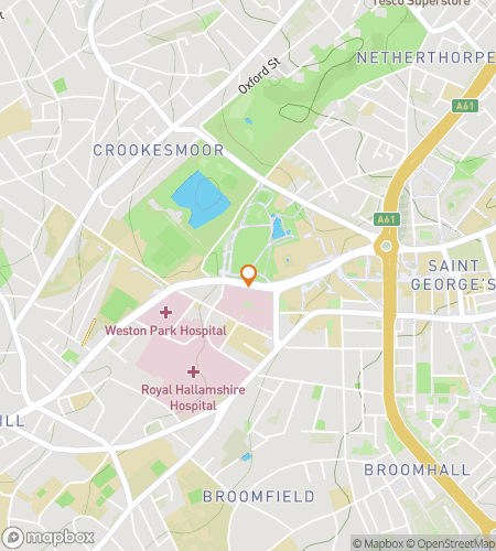 Map of scavenger hunt walking tour for Sheffield Steel City Scavenger