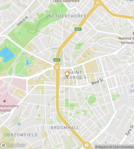 Карта пешеходной экскурсии "Books, Bells & Bronze: A University of Sheffield Hunt"