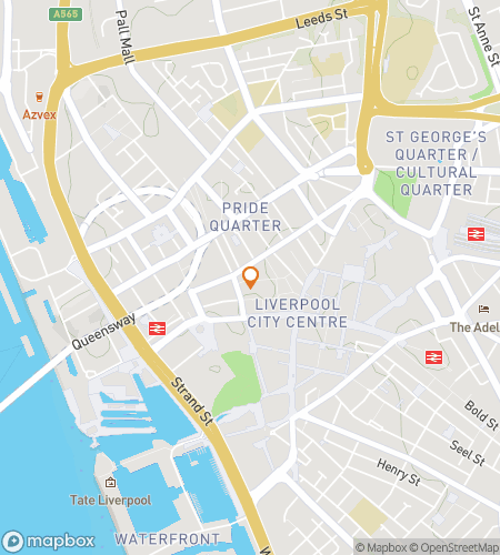 Map of scavenger hunt walking tour for Liverpool Bar Crawl