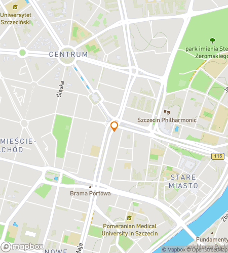 Map of scavenger hunt walking tour for Szczecin Scavenger Hunt