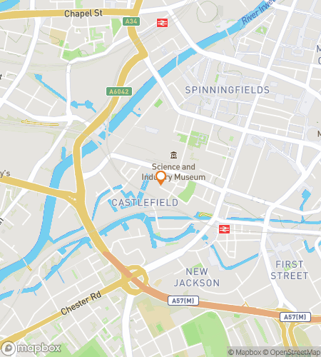 Hartă tur de oraș cu vânătoare de comori pentru Vânătoarea de Comori din Castlefield