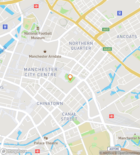 Map of scavenger hunt walking tour for Mighty Manchester