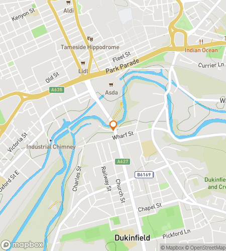 Map of scavenger hunt walking tour for Droylsden Downtown Dazzling Dash