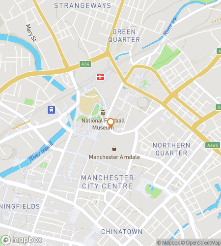 Map of scavenger hunt walking tour for Manchester England Bar Hunt