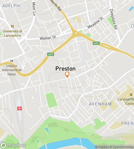 Kort over scavenger hunt vandretur for Preston: The Quest Is On