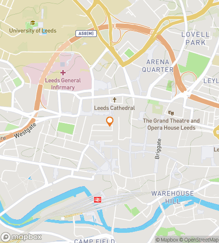 Map of scavenger hunt walking tour for Leeds Bar Crawl