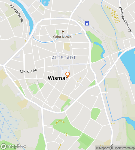 Map of scavenger hunt walking tour for Wismar: The Hanseatic Hunt
