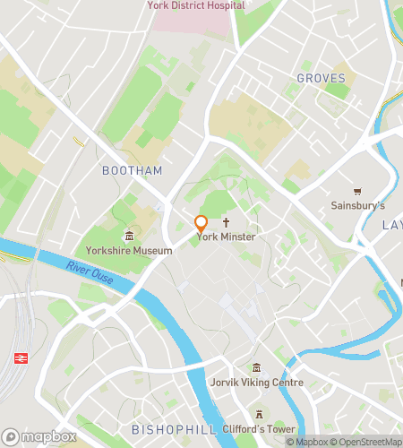 Map of scavenger hunt walking tour for Yorkshire‘s Yarnful Adventure