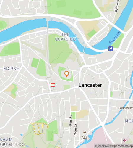 Kaart van de speurtocht wandeltocht voor Lancaster&colon; Musea&comma; Monumenten en Machtig Muren