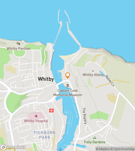 מפת סיור הליכה עם חיפוש אוצרות למסע הברים של Whitby North Yorkshire