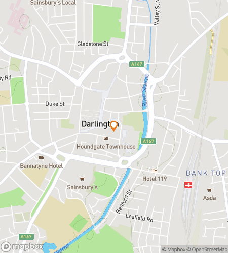 ダーリントンハント：石畳の謎解き のスカベンジャーハントウォーキングツアーマップ