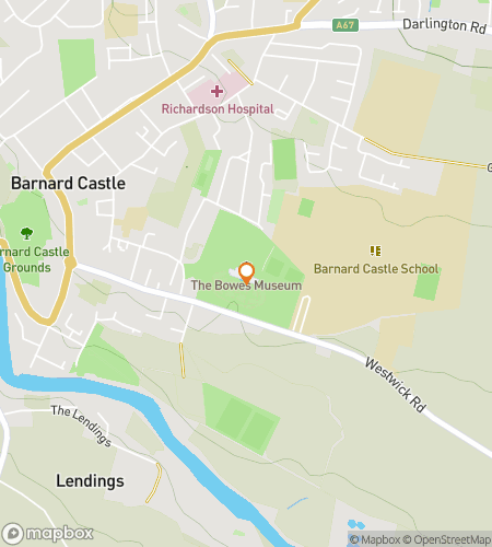 Map of scavenger hunt walking tour for Barnard Castle Clues & Riverside Views