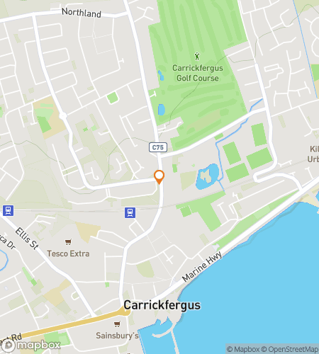 Map of scavenger hunt walking tour for Carrickfergus Castle Caper