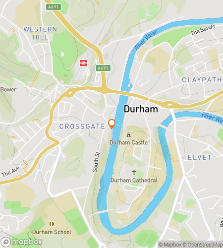 Map of scavenger hunt walking tour for Durham & Doom